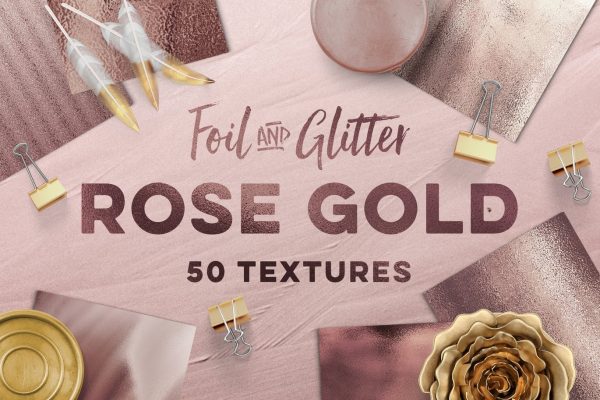 50个时尚高端轻奢质感的玫瑰金配色背景底纹纹理集合 50-rose-gold-textures