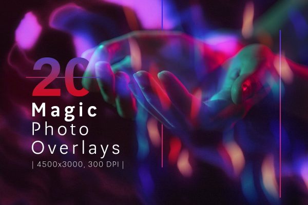 时尚绚丽五颜六色魔术照片叠加滤镜纹理质感底纹纹理 magic-photo-overlays