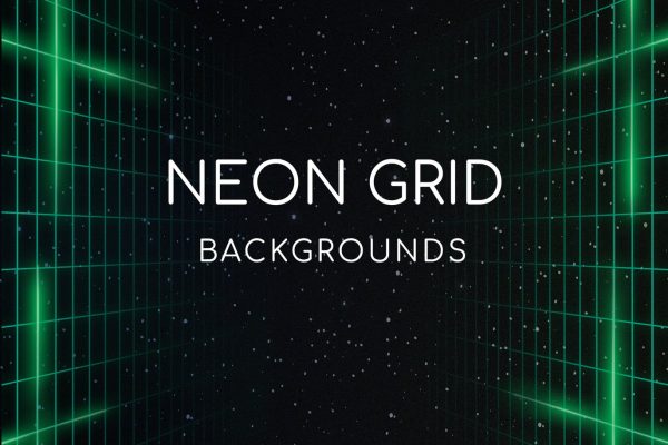 赛博朋克风格霓虹灯网格背景底纹纹理集合 neon-grid-backgrounds