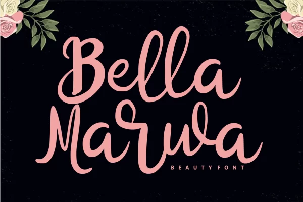 少女风格英文手写字体素材 Bella Marwa – Beauty Font