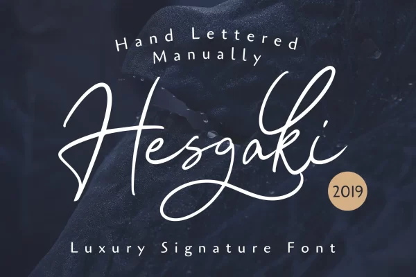 复古奢华英文手写签名字体素材 Hesgaki – Luxury Signature Font