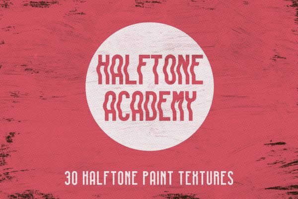 30款半调油漆纹理背景叠加素材 Halftone Academy – 30 Halftone Paint Texture
