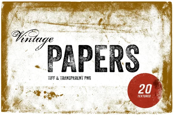 做旧复古纸张斑驳背景叠加纹理质感素材 – TIFF 和 PNG素材 Vintage Paper Textures – TIFF & PNG