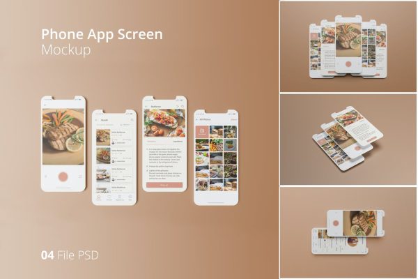 iPhone手机APP UI屏幕样机展示模型 iphone-app-screen-mockup