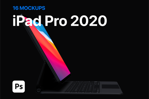 暗黑系列超高分辨率iPad Pro 2020设备设计样机模板iPad Pro 2020