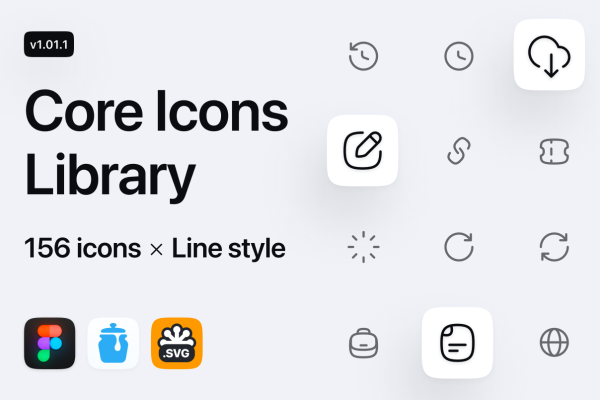 156个UI设计矢量图标-Core Icons Library