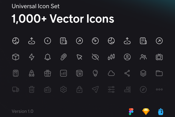 1000+通用图标集-Universal Icon Set 1,000+ Icons