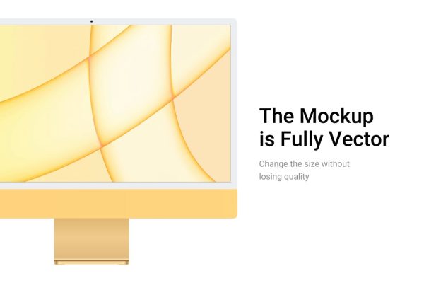 新款iMac 24苹果电脑矢量样机模型素材