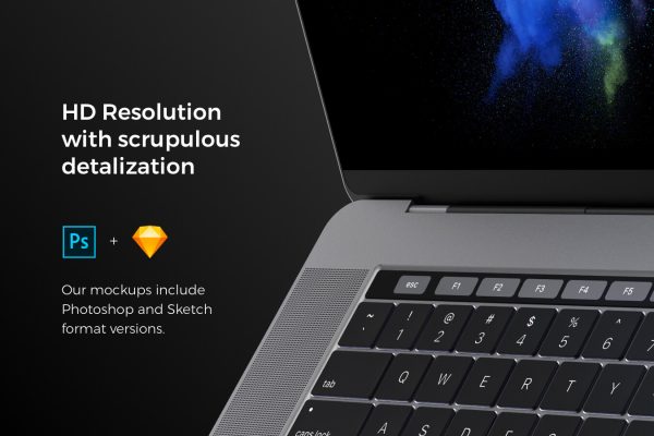 10个逼真高品质MacBook Pro 15寸笔记本电脑样机素材