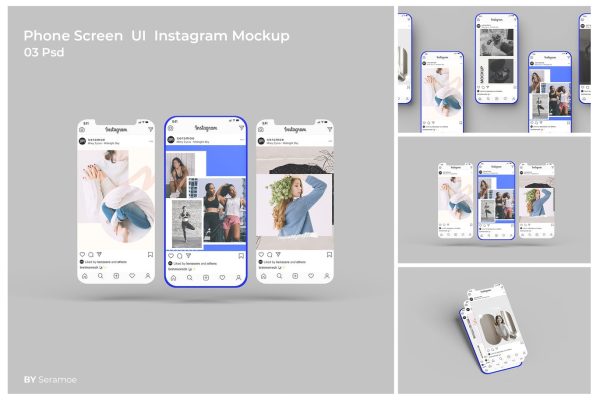 iPhone手机屏幕APP UI Instagram软件设计样机 iphone-screen-ui-instagram-mockup