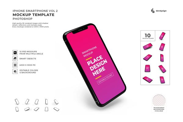 高端iPhone智能手机产品样机Vol 2smartphone-mockup-template-set-vol-2