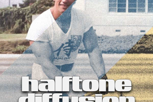 736 复古变色调颗粒感做旧纹理图案特效PS动作 Halftone Diffusion Pack