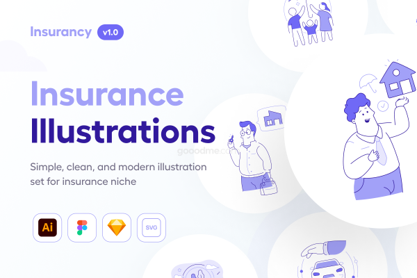 保险业现代创意矢量插画集Insurancy – Insurance Illustration