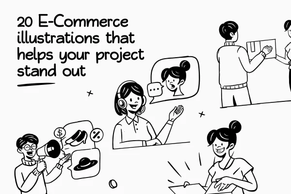 现代创意的电子商务矢量插画集Commercy – E-Commerce Illustration Set