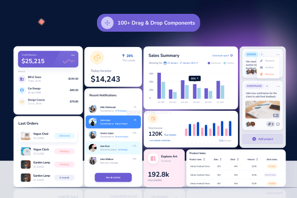 25个紫色高级多功能后台管理网页WEB UI界面设计素材