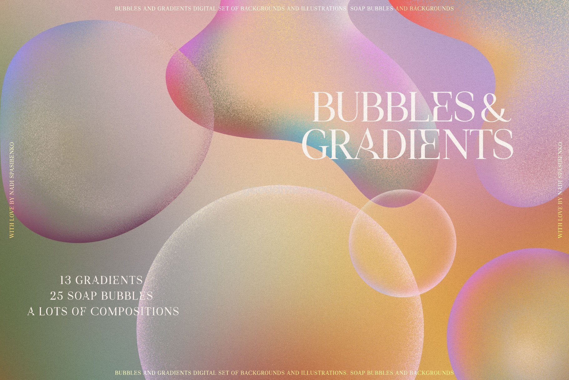 702 潮流复古炫彩酸性弥散光渐变透明气泡高清背景底纹图片设计素材 Bubbles & Colorful Gradients
