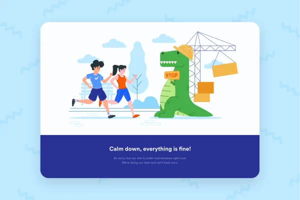 安全维护主题网站着陆页插画 Maintenance Page Desktop Illustration