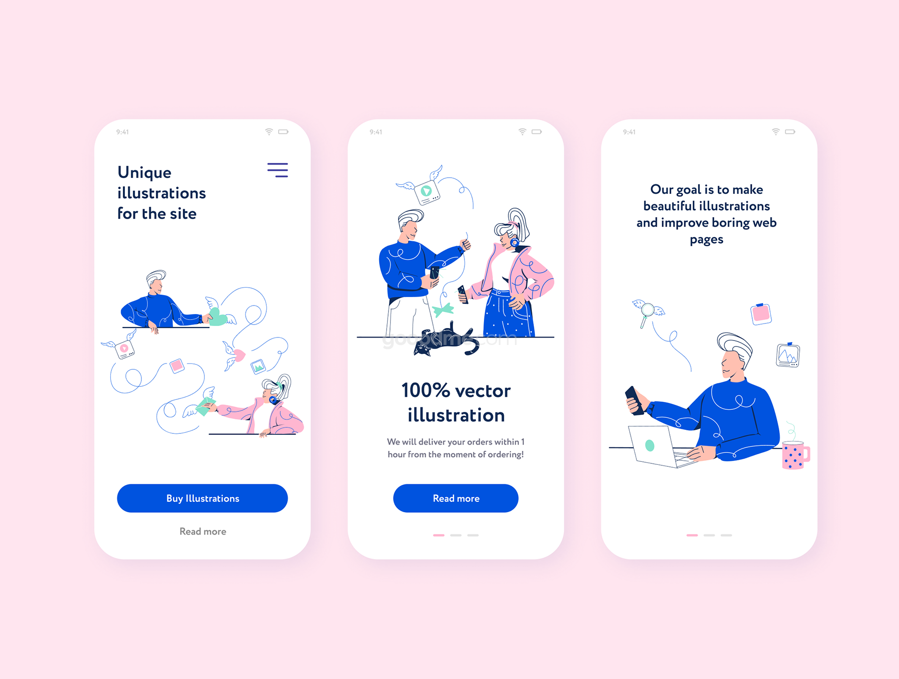 现代创意视频博主影响者人物矢量插图 Sociale Illustrations