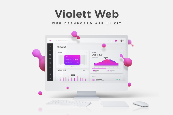 丰富且极简的网页仪表板和管理应用程序 Violett Web UI Kits