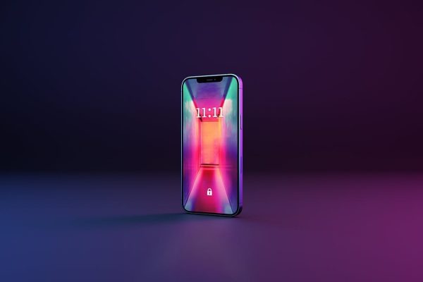 时尚多角度炫彩iPhone APP UI样机PSD素材包