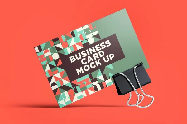 名片展示文件夹搭配演示样机 Business Card Mock Up