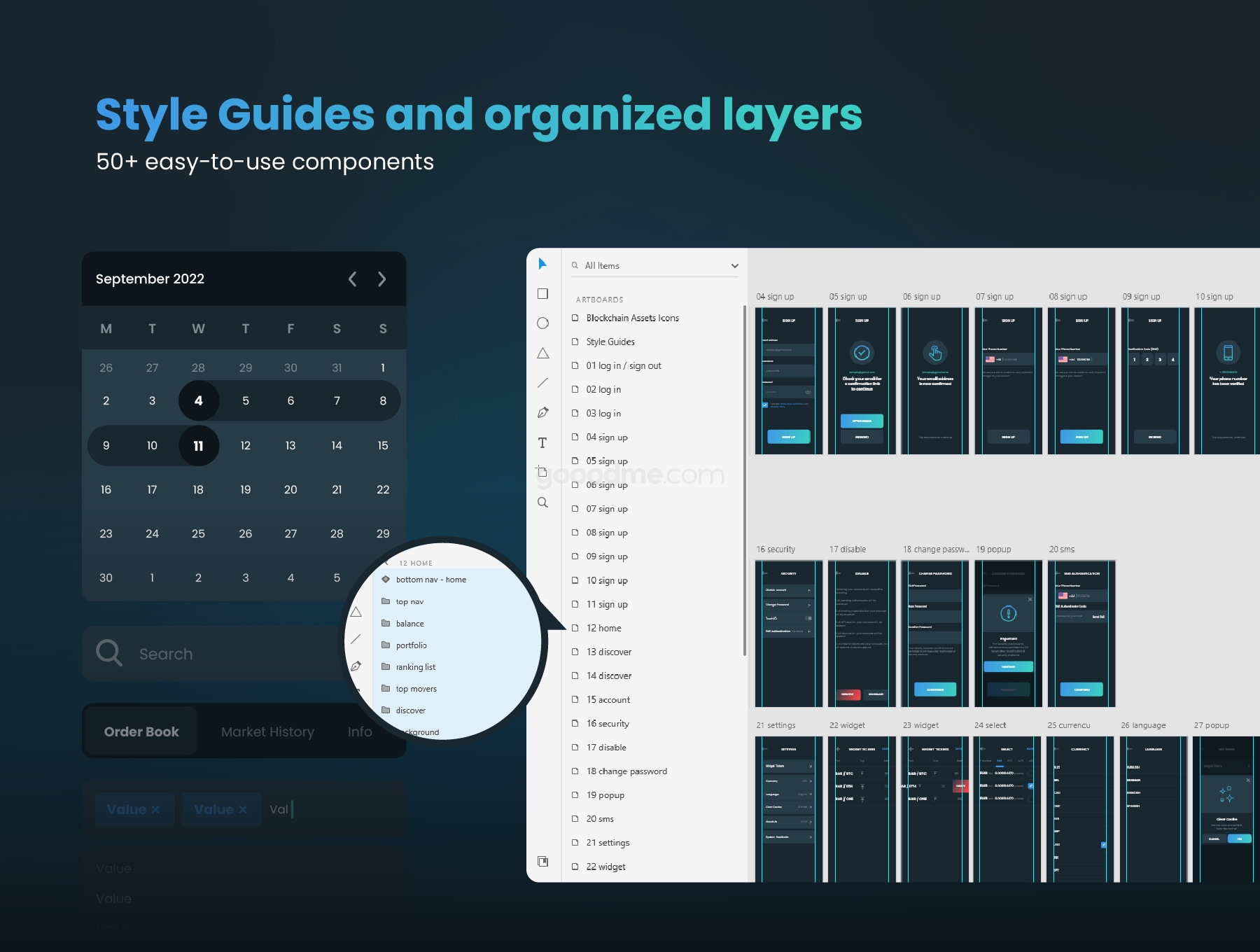 加密货币App界面UI设计模板Cryptocurrency UI Kit – Rarry