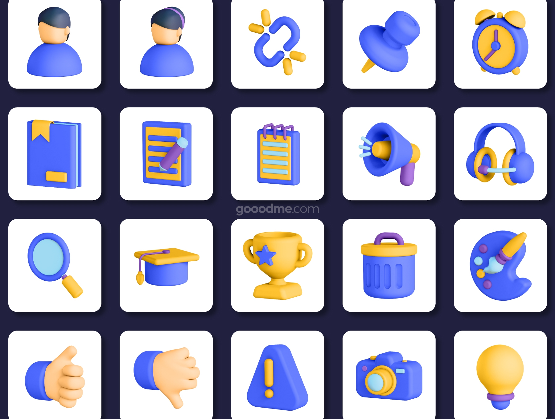 75 个高级 3D 常用UI设计图标75 3D General Icons