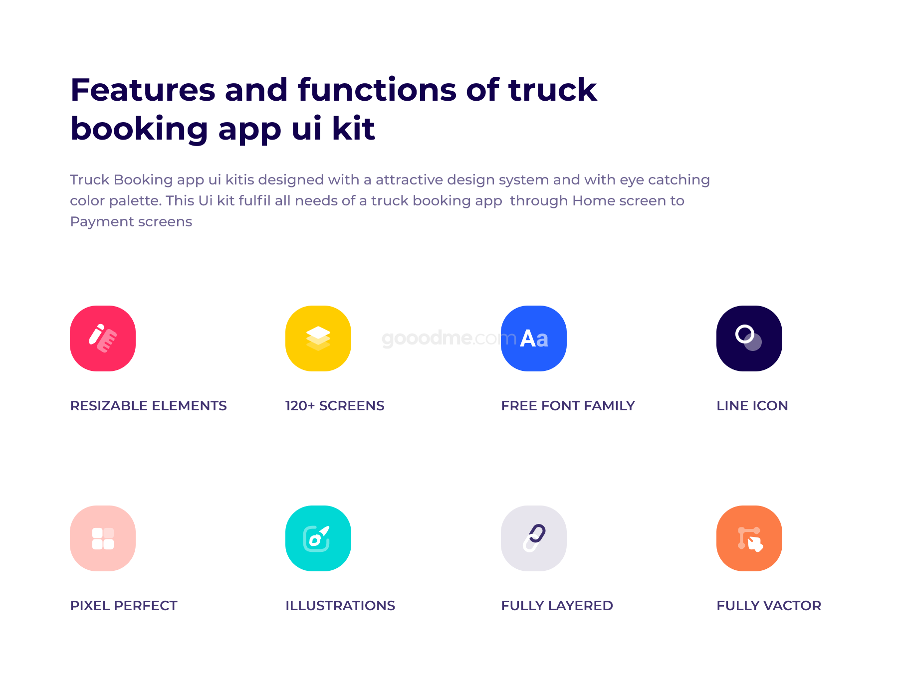 卡车货车运输在线预订APP应用程序 Ui 设计套件Cruz Truck Booking App Ui Kit