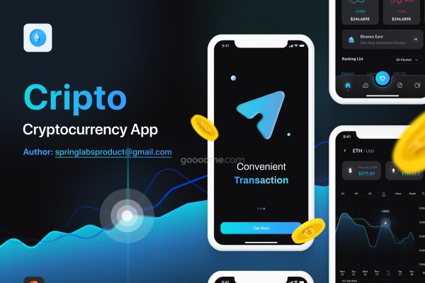 加密货币资金APP界面设计UI应用程序Cripto – Cryptocurrency App