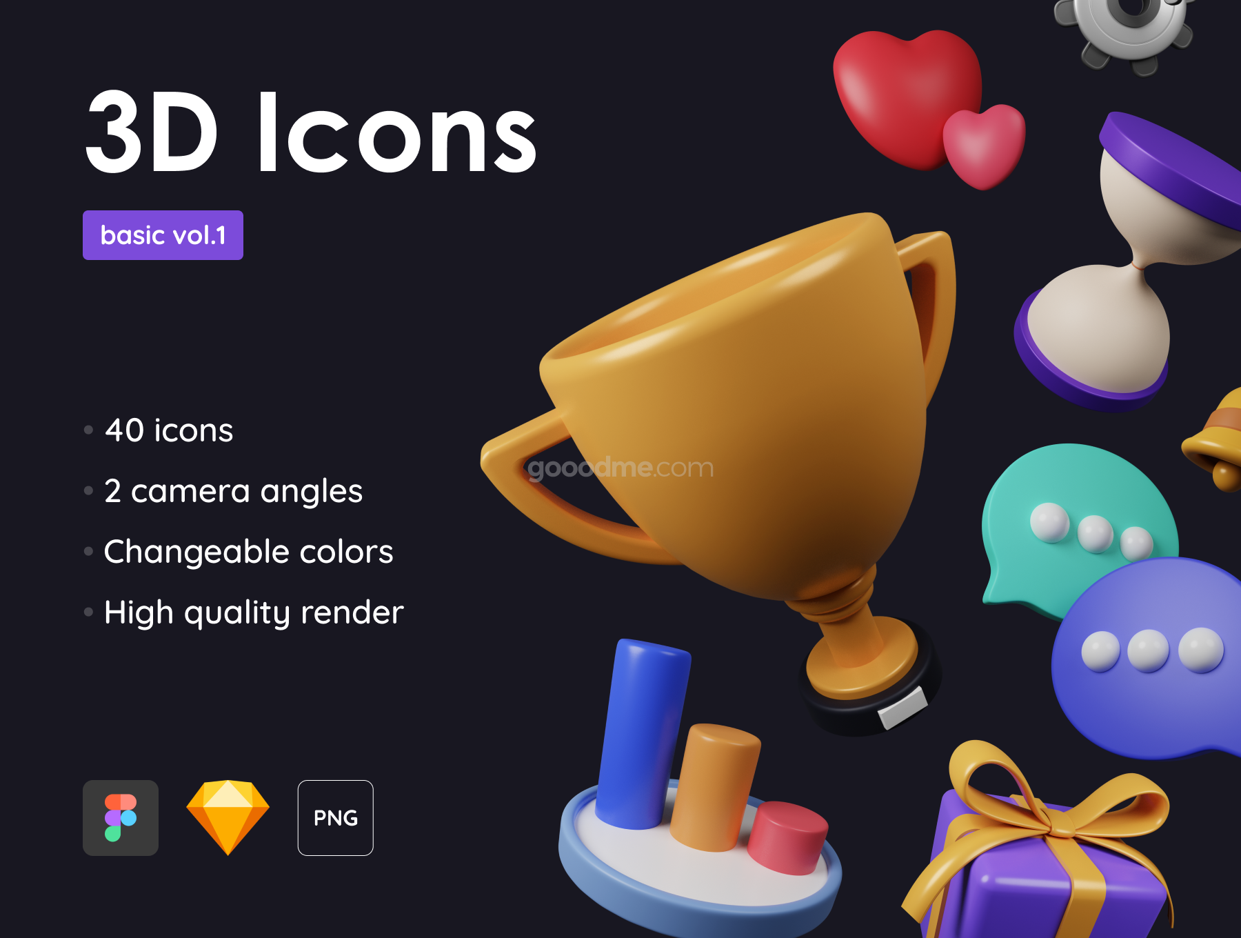 多角度程序UI可定制3D图标包Basic Pack – Customizable 3D Icons.zip