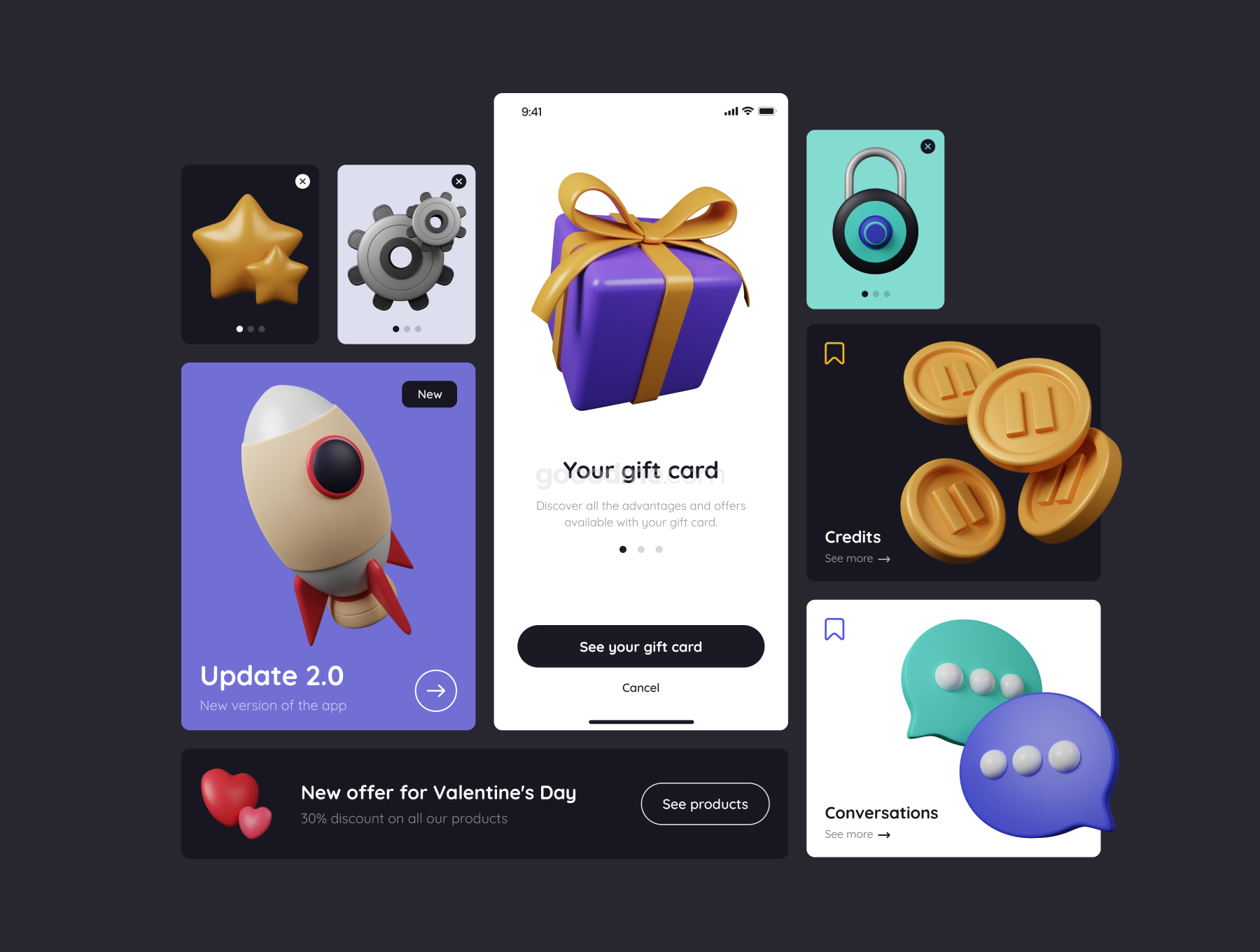 多角度程序UI可定制3D图标包Basic Pack – Customizable 3D Icons.zip