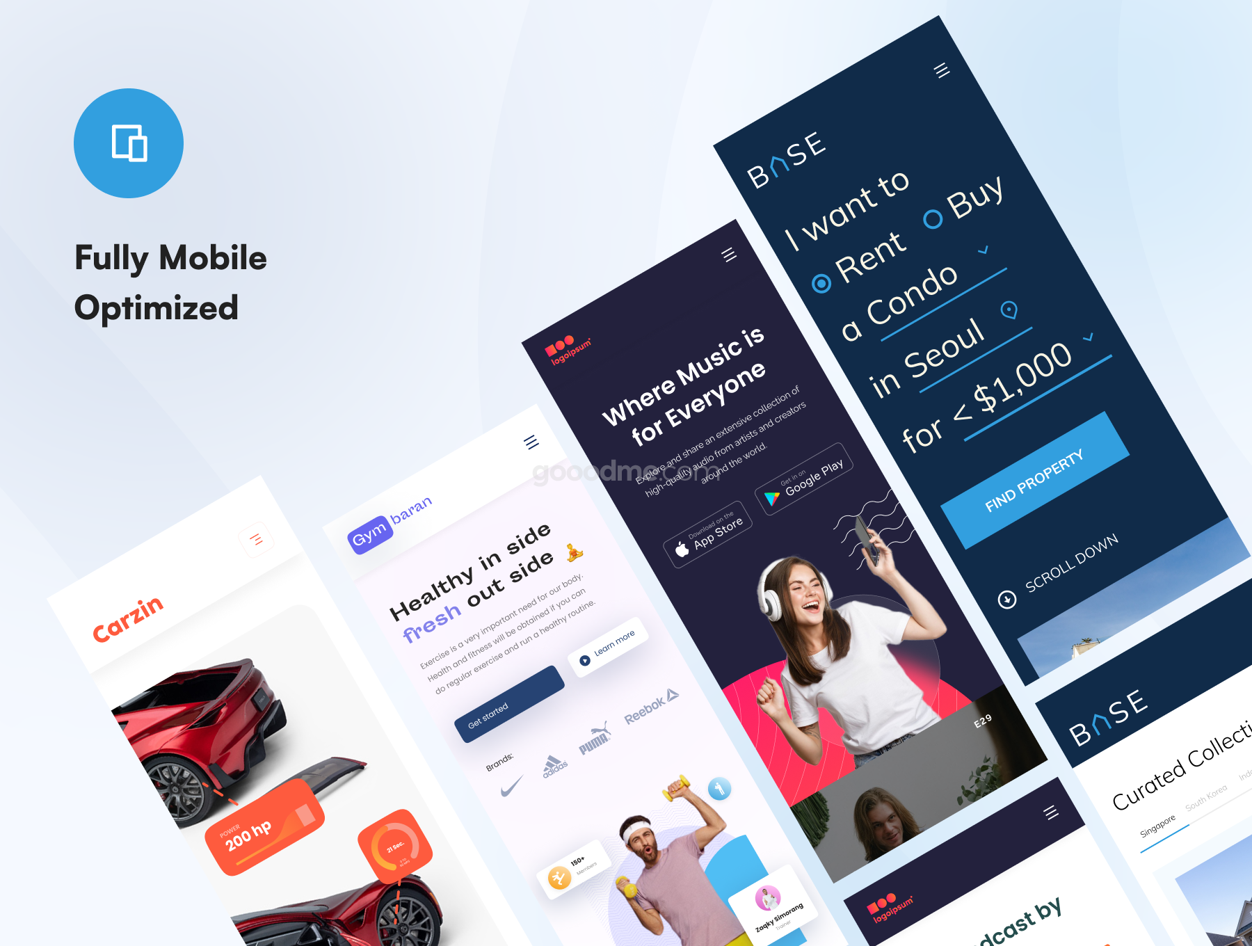 企业官网登录界面web、app界面设计模板BandLan – Landing Page UI KIT