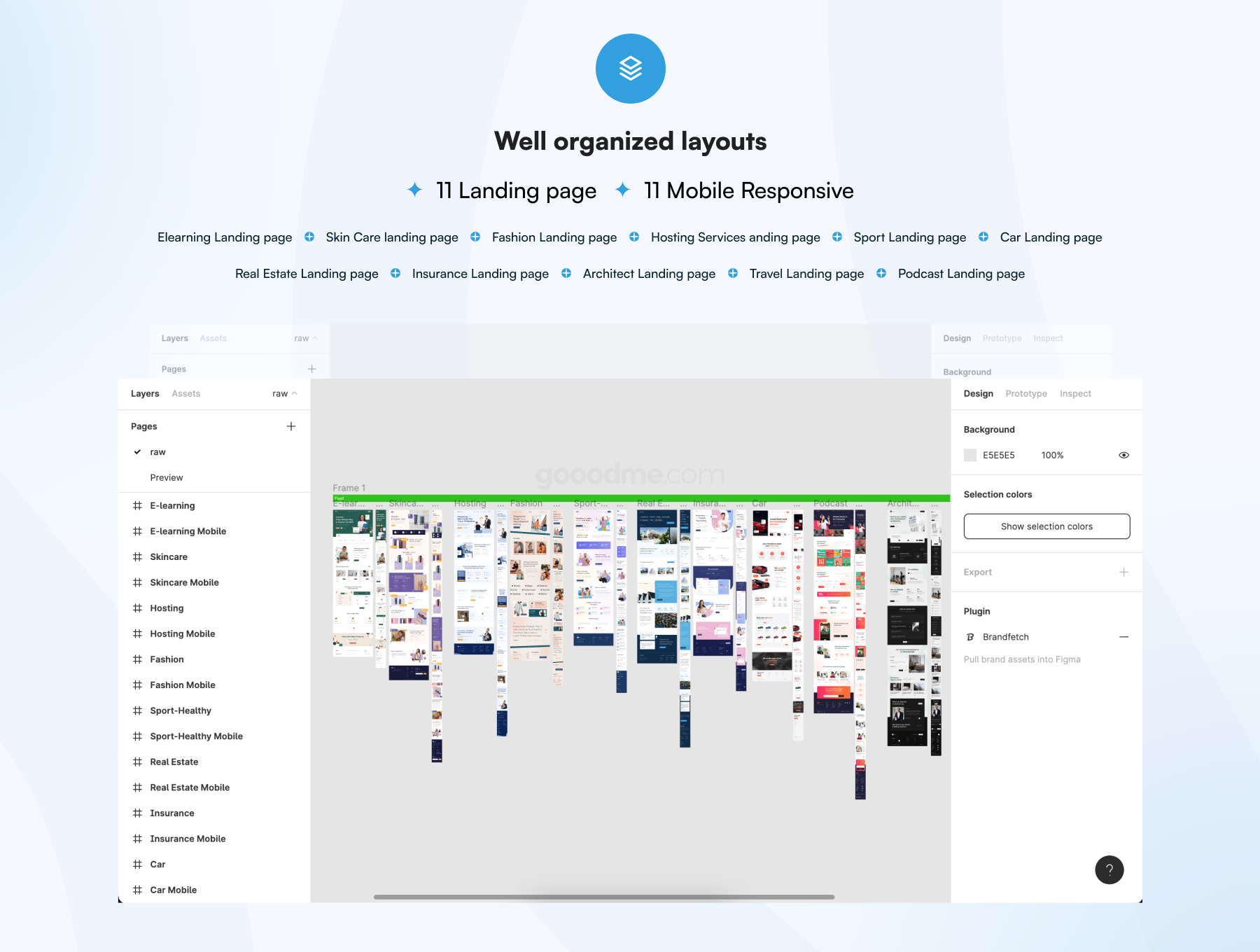 企业官网登录界面web、app界面设计模板BandLan – Landing Page UI KIT