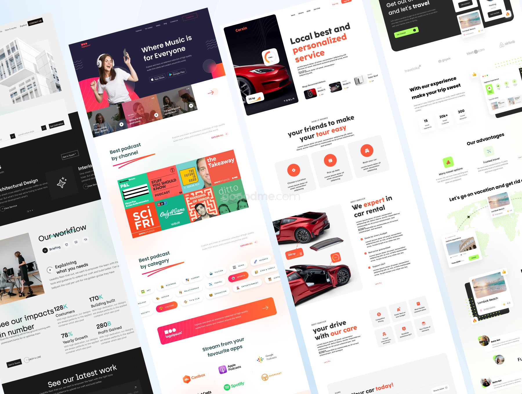 企业官网登录界面web、app界面设计模板BandLan – Landing Page UI KIT