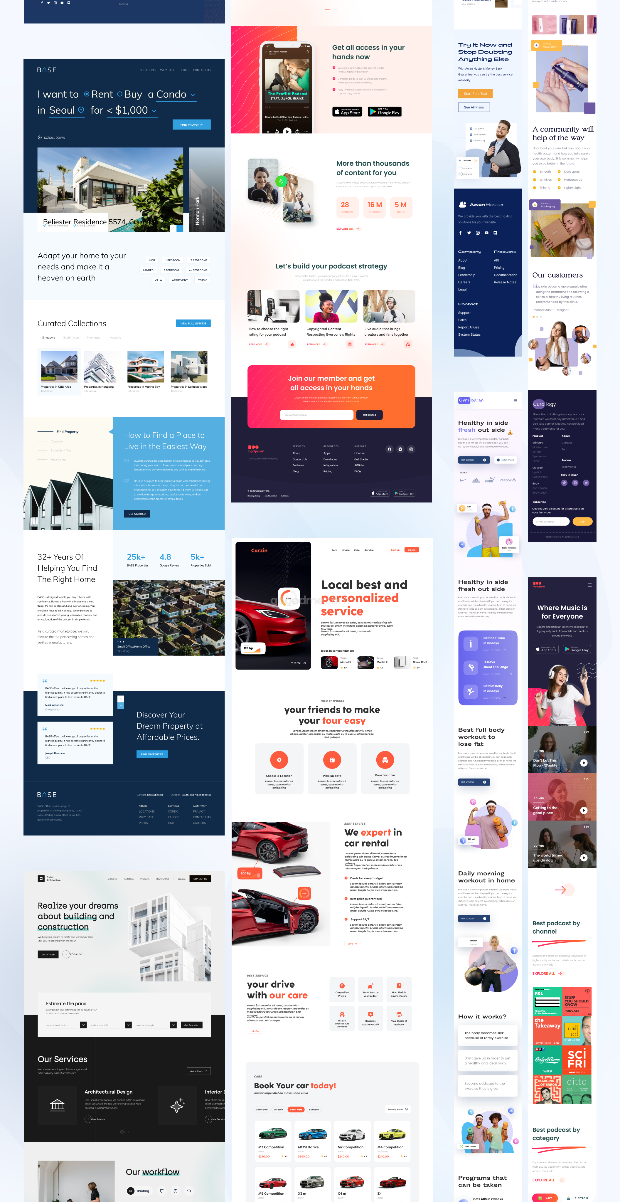 企业官网登录界面web、app界面设计模板BandLan – Landing Page UI KIT