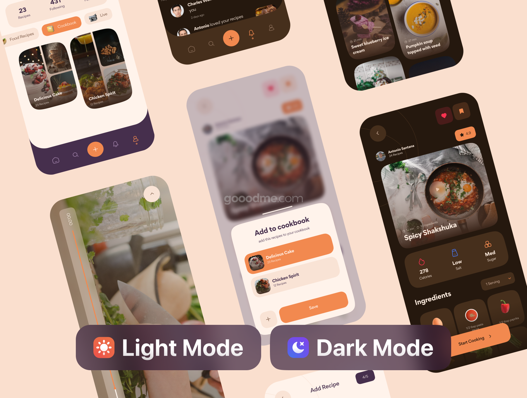 食品菜单在线点餐类应用app设计 UI 套件Appe?tit – Food Recipes App UI Kit