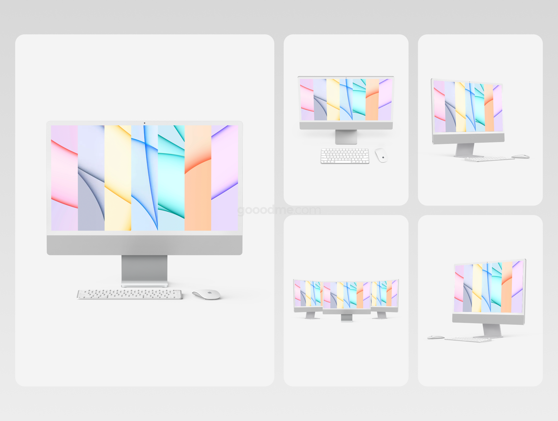 陶瓷苹果电脑屏幕展示UI设计Fig样机iMac 24-inch Mockups.zip