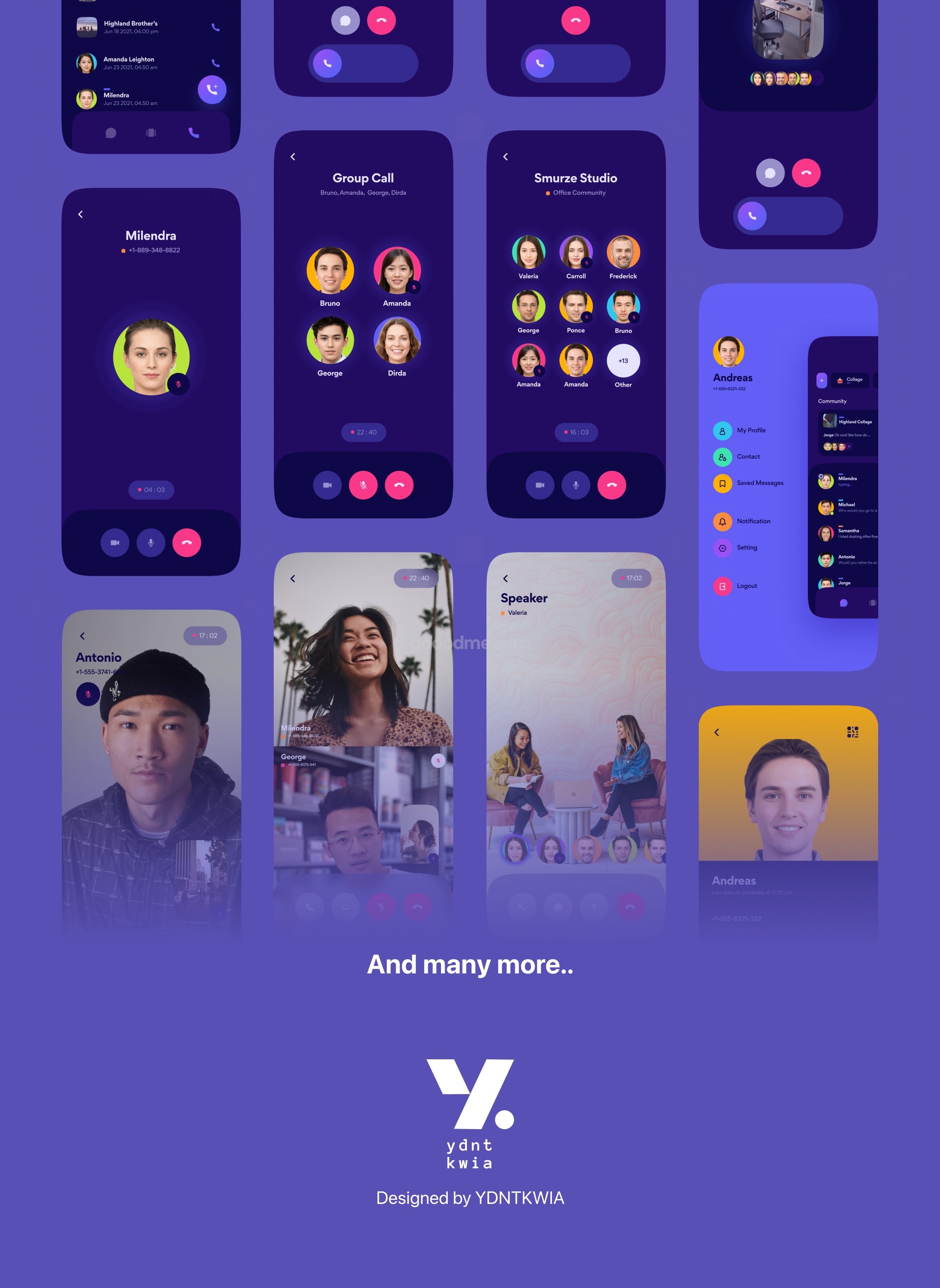 社交通讯兴趣交友类APP应用 UI 套件Horaz – Community & Personal Messanger App UI Kit