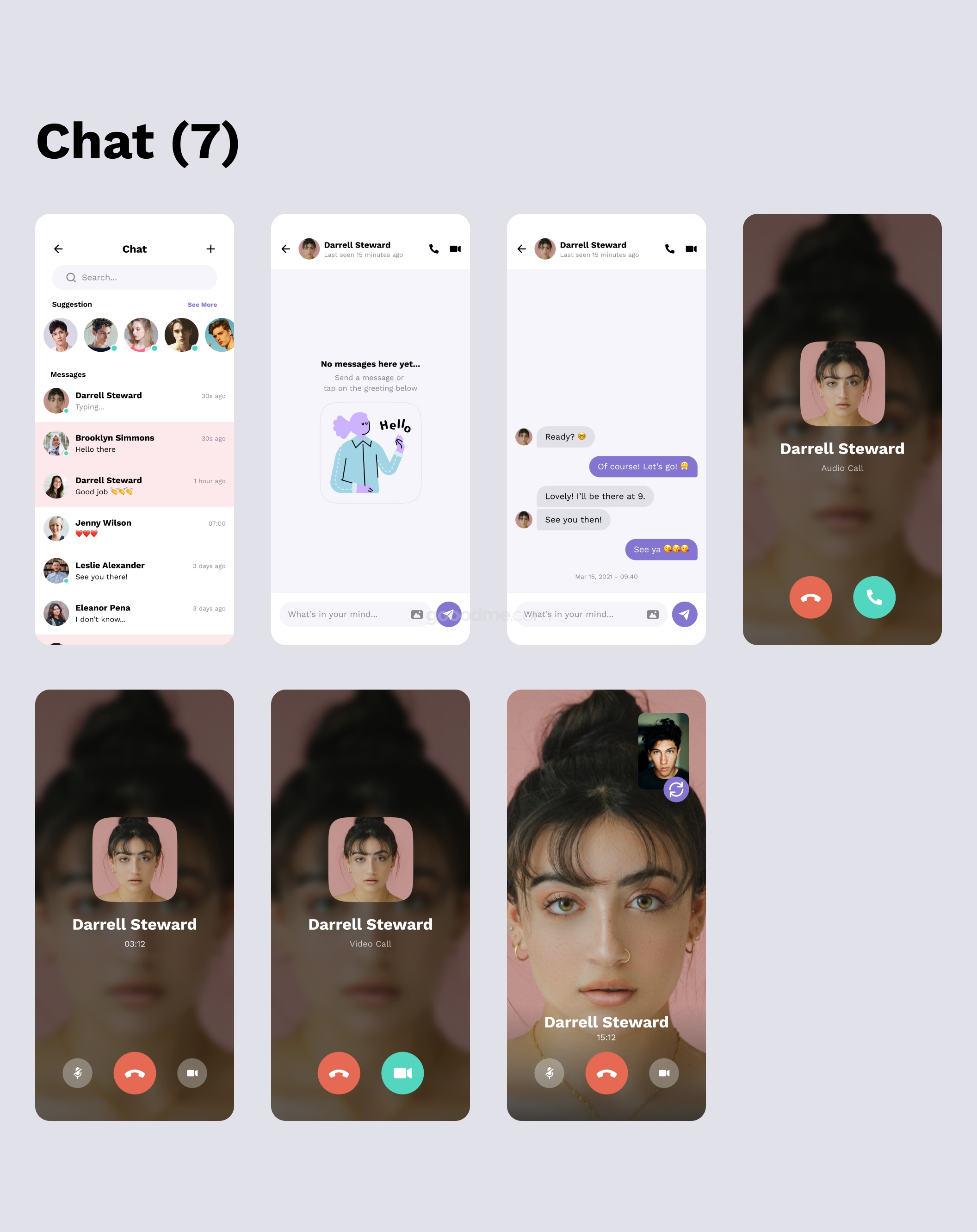 约会交友社交类APP模板UI界面设计套件Hittin – Dating Mobile UI Kit