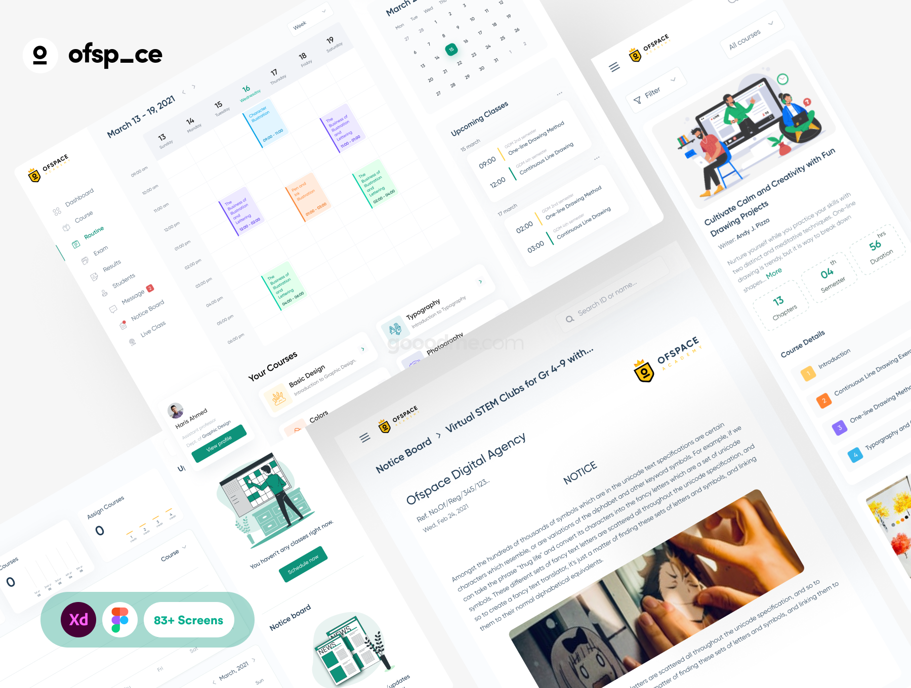 在线学习平台网站知识付费教育web前端后台界面设计 UI 套件EduTech – Online Learning Platform UI Kit