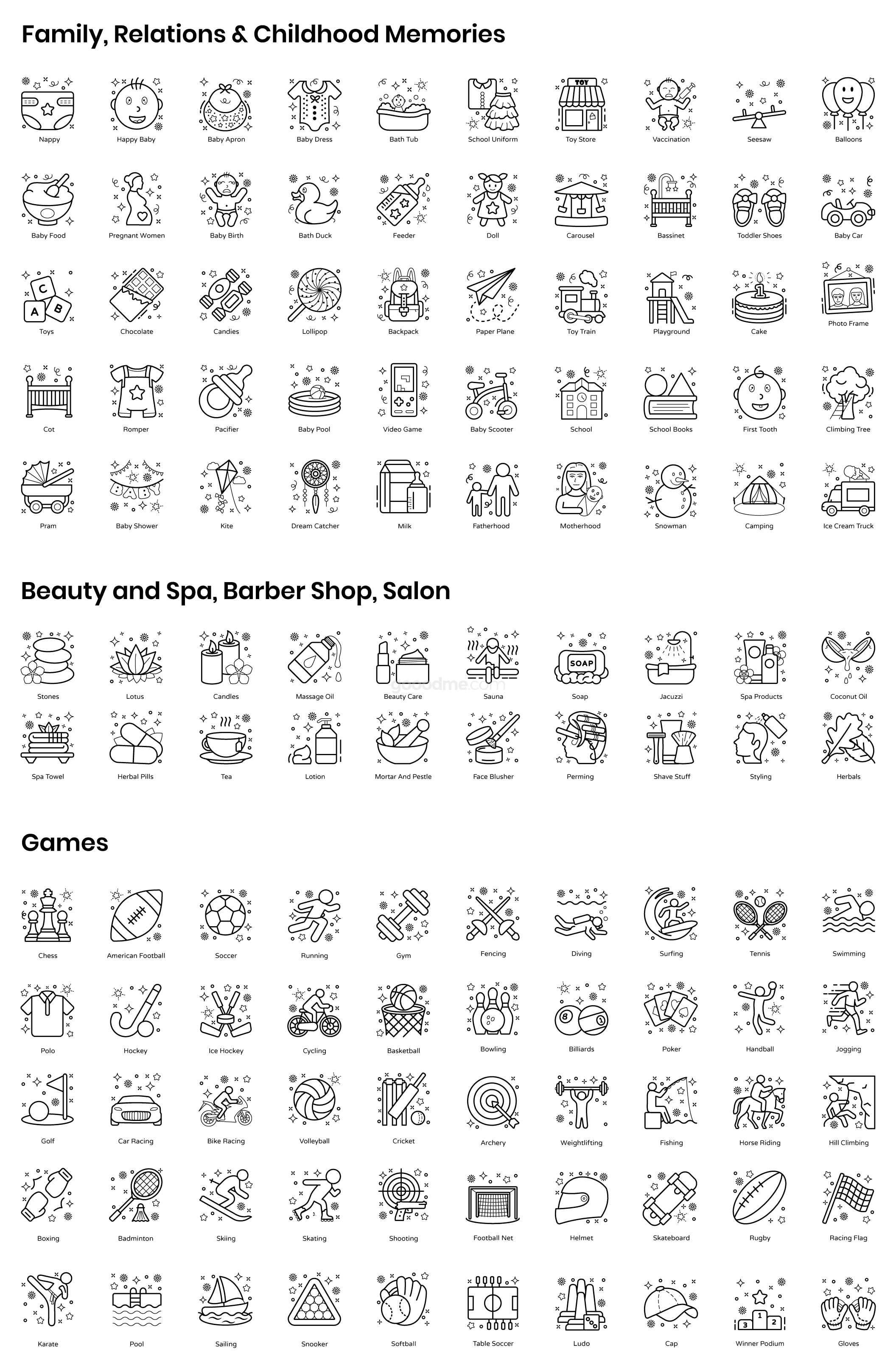 900 多个平面、字形、轮廓矢量UI图标素材Flat Outline Concepts_new