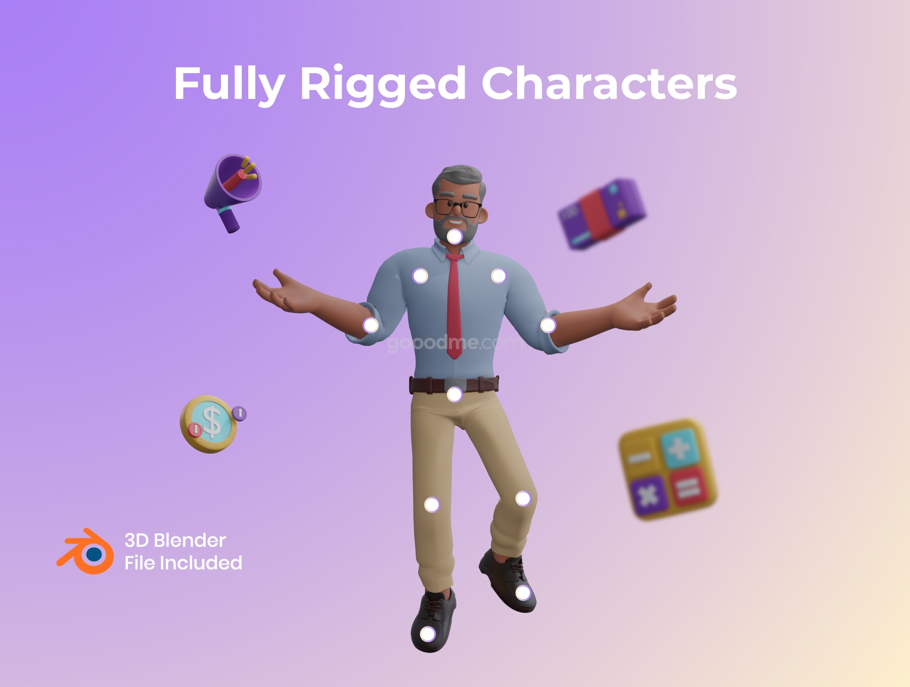 金融 3D 人物插图图标素材Financial 3D Character Illustration Pack