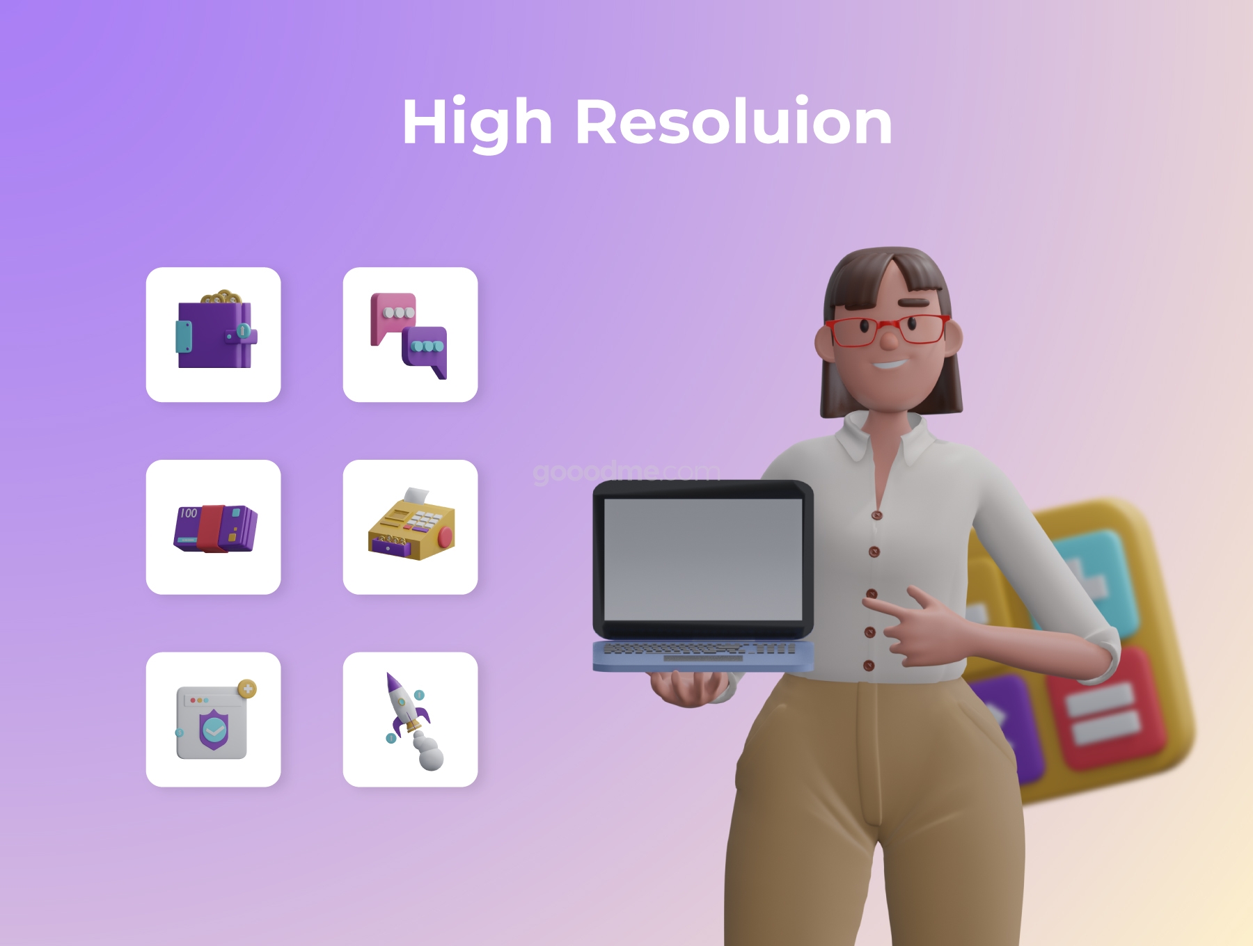 金融 3D 人物插图图标素材Financial 3D Character Illustration Pack