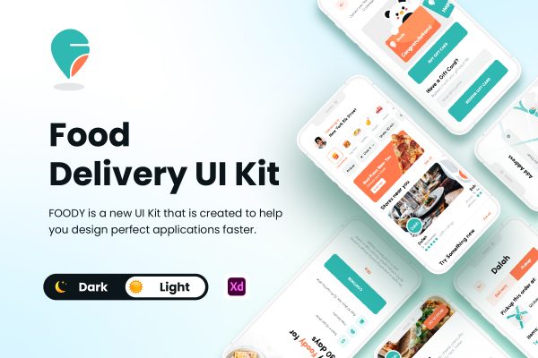 外卖点餐平台APP用户界面UI设计套件Food Delivery UI Kit – FOODY