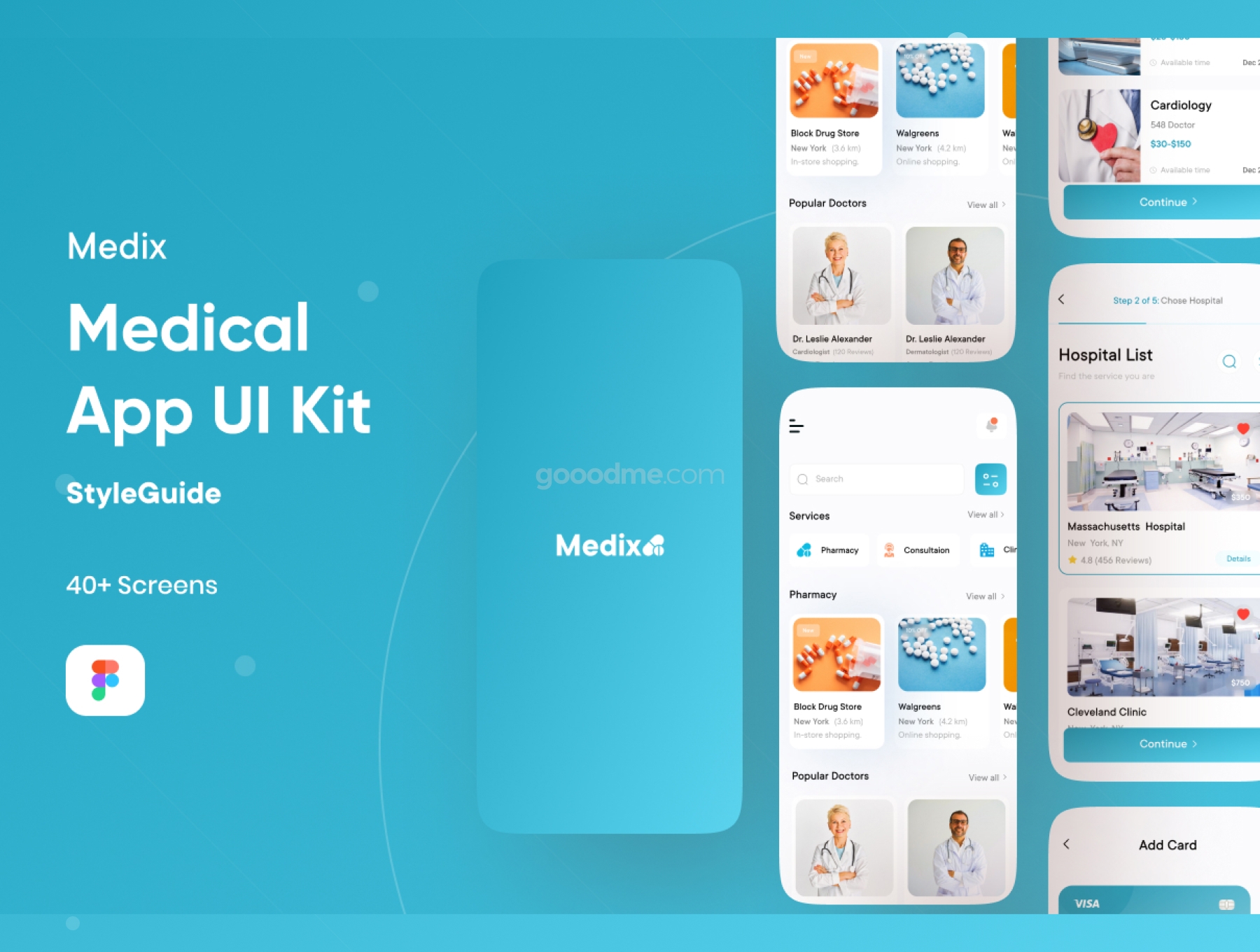 在线医疗医院APP界面设计UI套件模板 Medix – Medical UI Kit