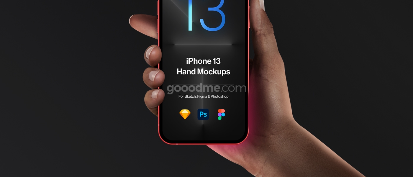 2 款手持手机模型 iPhone 13 Pro 和 iPhone 13UI展示样机素材 2 Hands Mockups iPhone 13 Pro & iPhone 13