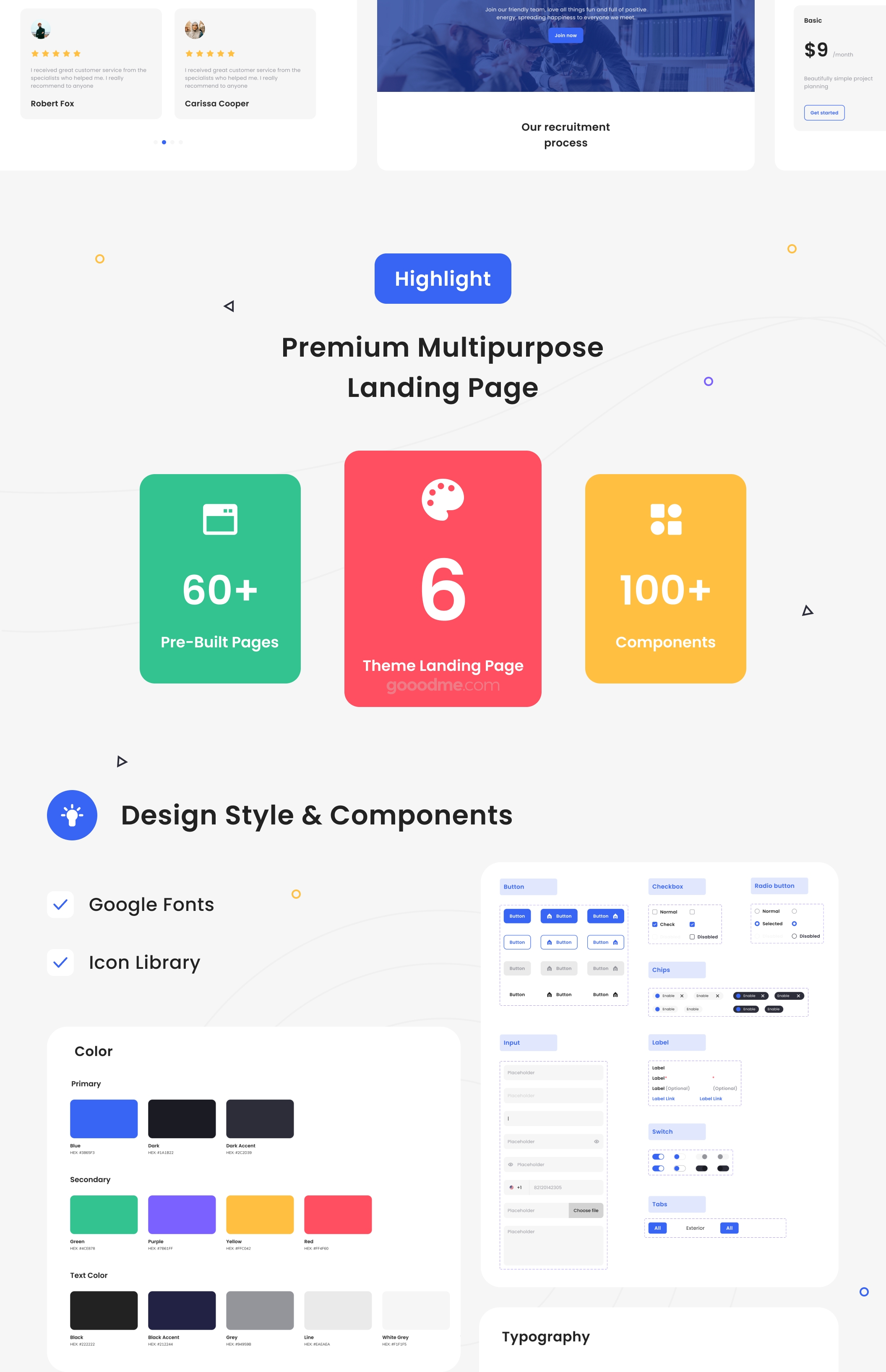 高级多功能登陆页面web网站界面网页设计模板 Windland Premium Multipurpose Landing Page