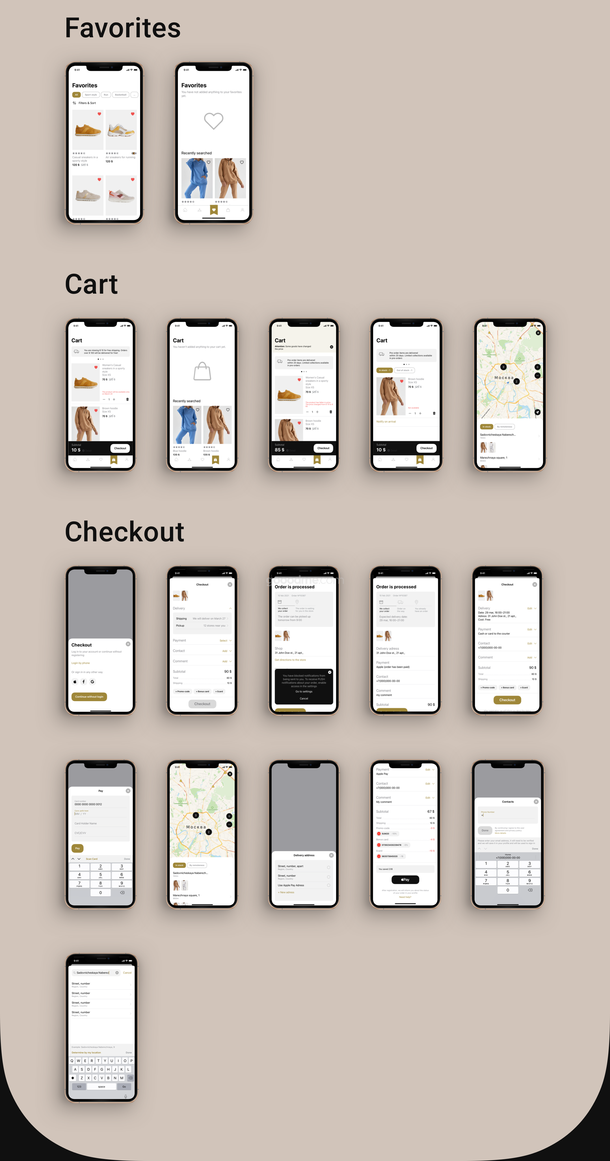 运动服饰商店应用 APP 界面设计 UI 模板套件iOS E-commerce Product UI Kit — Sport Wear Shop