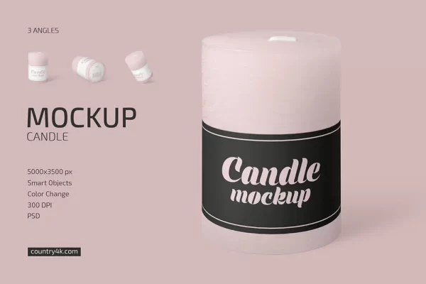 蜡烛香薰玻璃杯包装设计展示样机PS素材 Candle Mockup Set