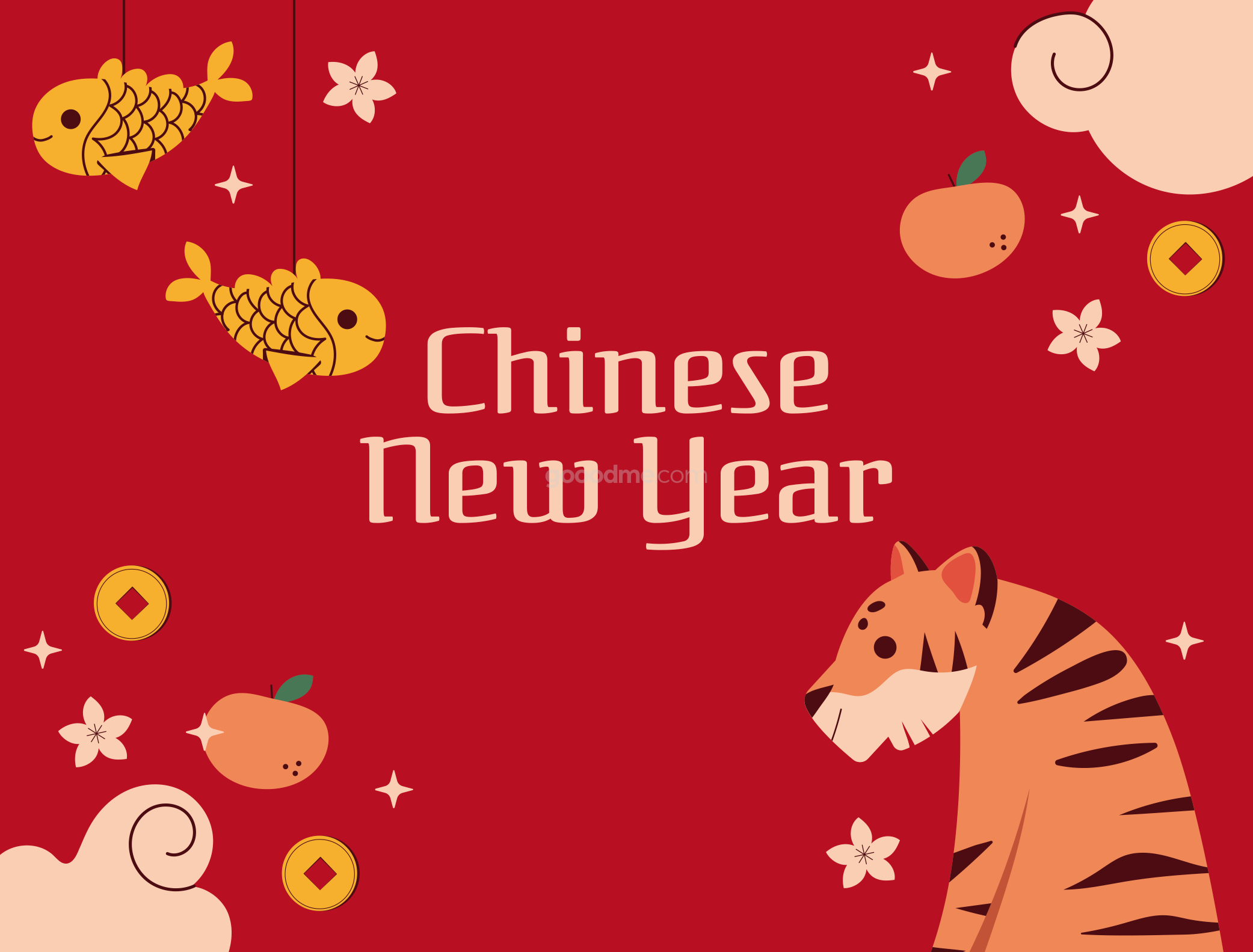 741 可商用卡通2022新年虎年贴纸插画排版设计矢量素材